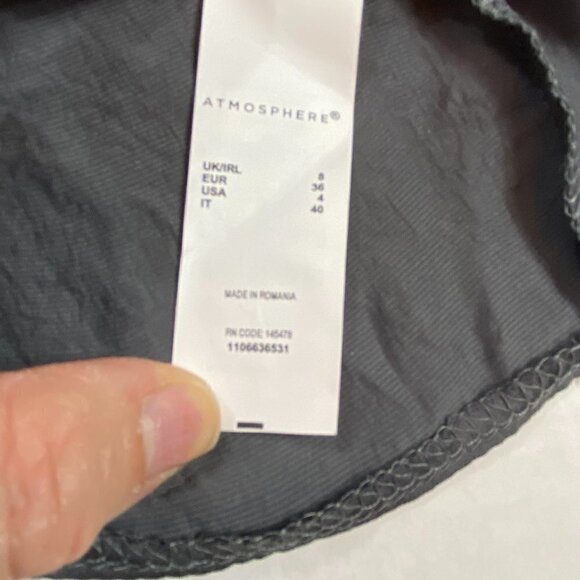 Atmosphere Off-Shoulder Gray Long Sleeve Ruffle Blouse Top, Size 4 - Picture 11 of 12